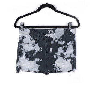 Bebe Black Tie Dye Denim Mini Skirt Size 25